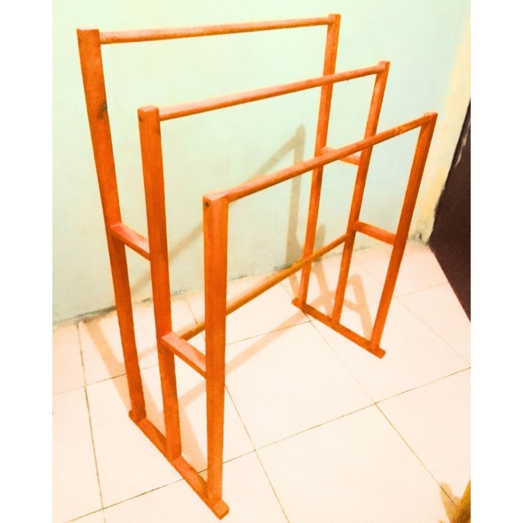 Stand Gantungan Handuk/Rak Handuk Kayu Berdiri/Rak Mukena/Rak Sajadah Rak Kayu Serbaguna Aesthetic