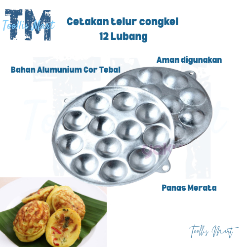 Cetakan Kue Cubit Telur Puyuh Ceplok Mini Congkel Bulat 12 Lubang Anti Lengket