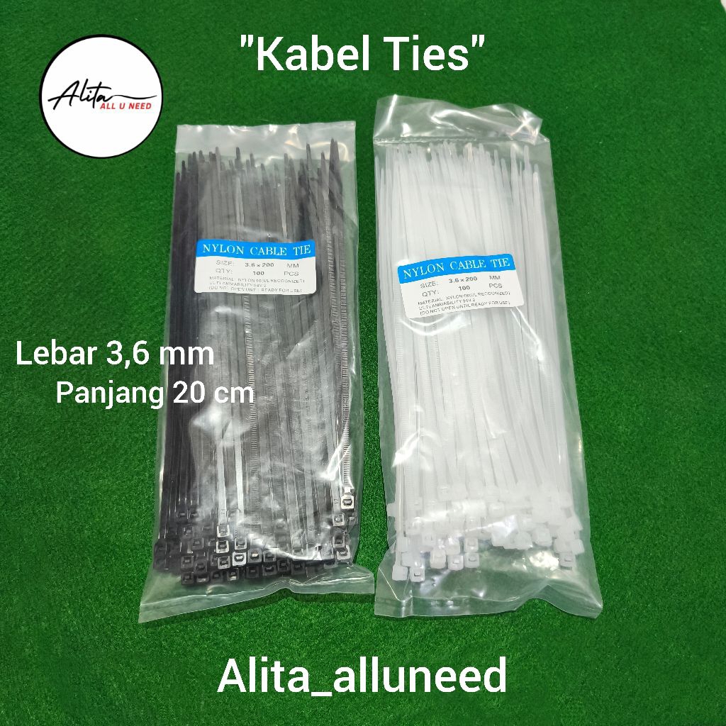 Kabel Ties 3,6x200 mm/ Kabel Ties 20 cm/ Kabel Ties 3,6 mm x 200 mm (1 Bks isi 100)