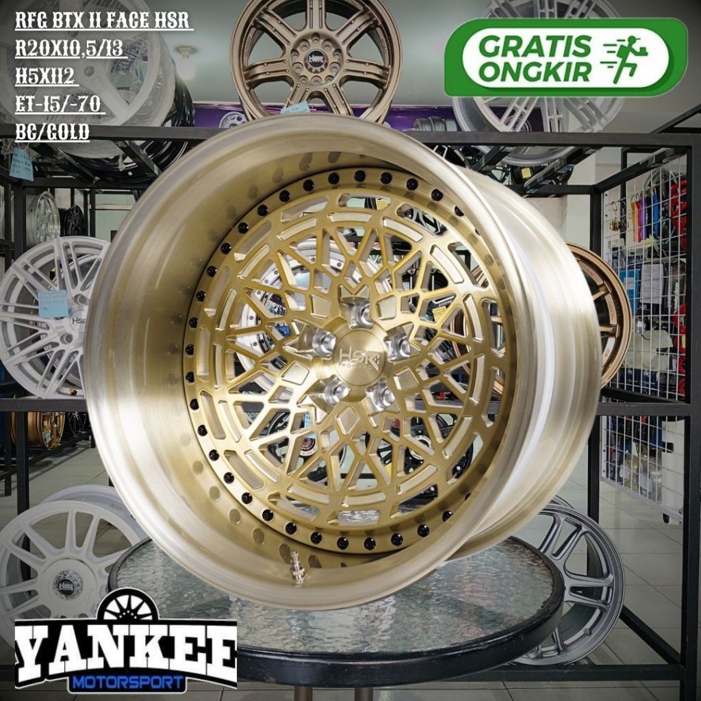 Velg Pelek FORGED ORIGINAL HSR RFG BTX II FACE Ring 20 R20 PCD 5x112 LEBAR 10,5/13 BC/GOLD