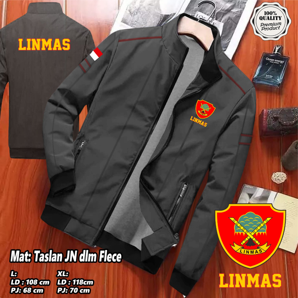 Jaket LINMAS Keamanan / Jaket Seragam LINMAS / Jaket Parasut Tebal / Jaket Pria Wanita