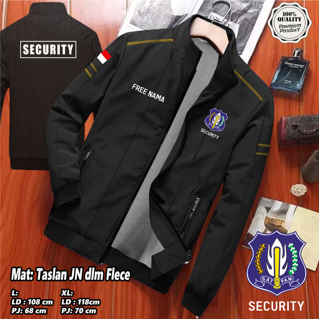 Jaket SECURITY / Jaket SATPAM / Jaket Keamanan Bahan Parasut Tebal / Jaket Pria Wanita