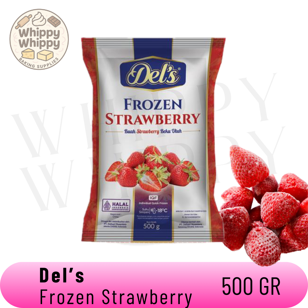 

Del's Frozen Strawberry/Strawberry Premium - 500 Gr/ Stroberi Beku / Strawberry frozen