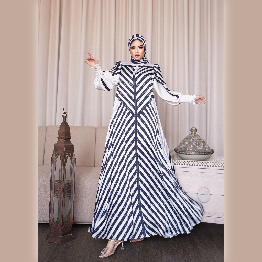 LIDYA series (free scraf) silk premium digital printing by LAPALAMBA Gamis Muslim Wanita Dewasa Mewa