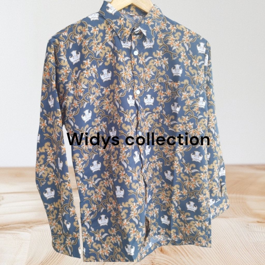 Baju kemeja batik siswa seragam sekolah anak nasional SLTA SMA / MA NEGERI SWASTA motive Teratai  le