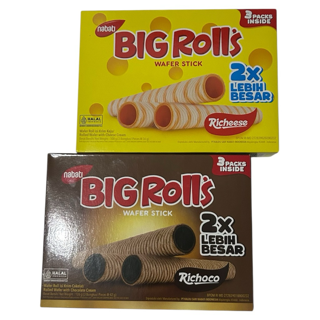 

Nabati Big Rolls Wafer Stick Richeese 108g / Richoco 126g