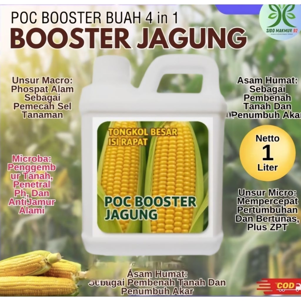 Pupuk Cair Khusus Jagung Super, Booster tanaman jagung cepat besar, Pupuk organik cair 1 L pupuk Jag
