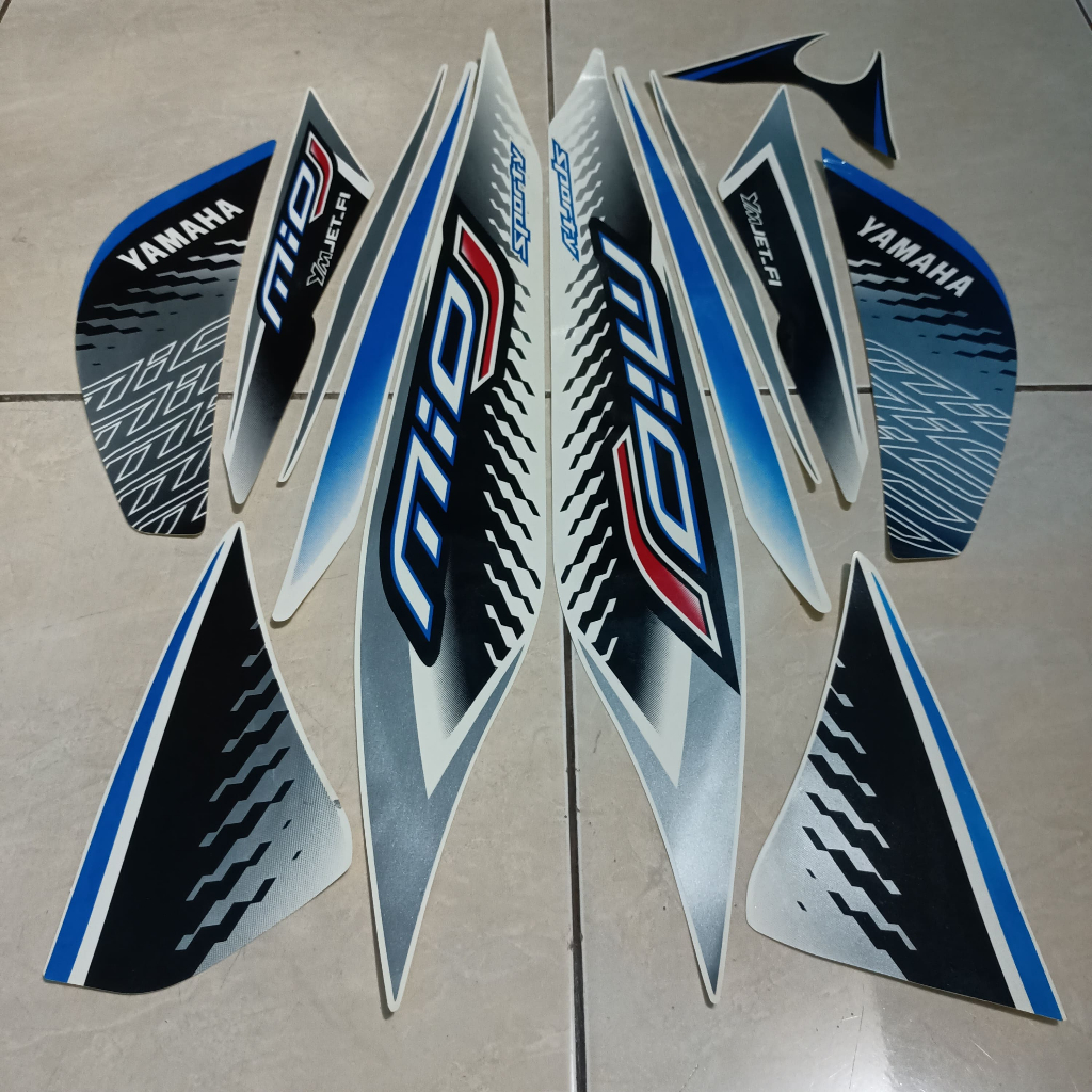 stiker striping yamaha mio j sporty 2013 2014 putih lis body standar berkualitas original