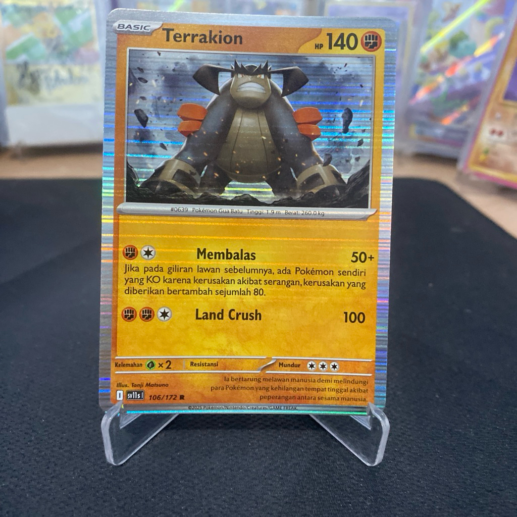 Terrakion 106/172 Holo Foil TCG Pokemon Hitam dan Putih Indonesia