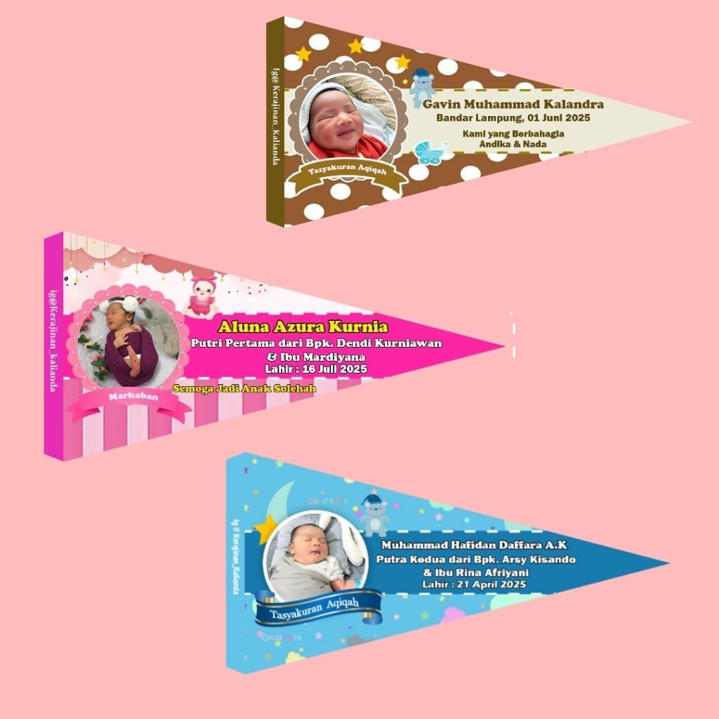 kartu nama aqiqah bendera aqiqah kartu nama Tasyakuran Marhaban bayi