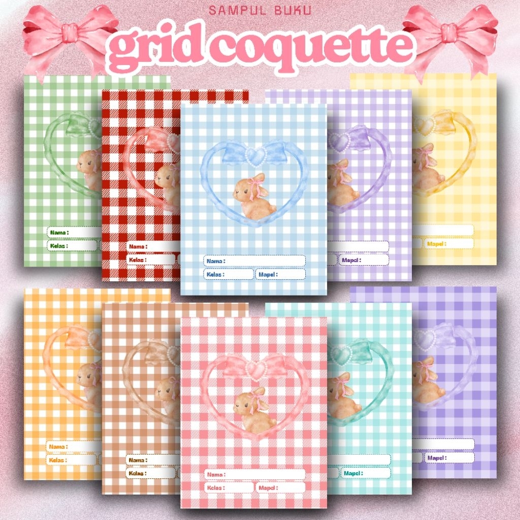 

[TERMURAH] SAMPUL BUKU TULIS GRID COQUETTE PASTEL