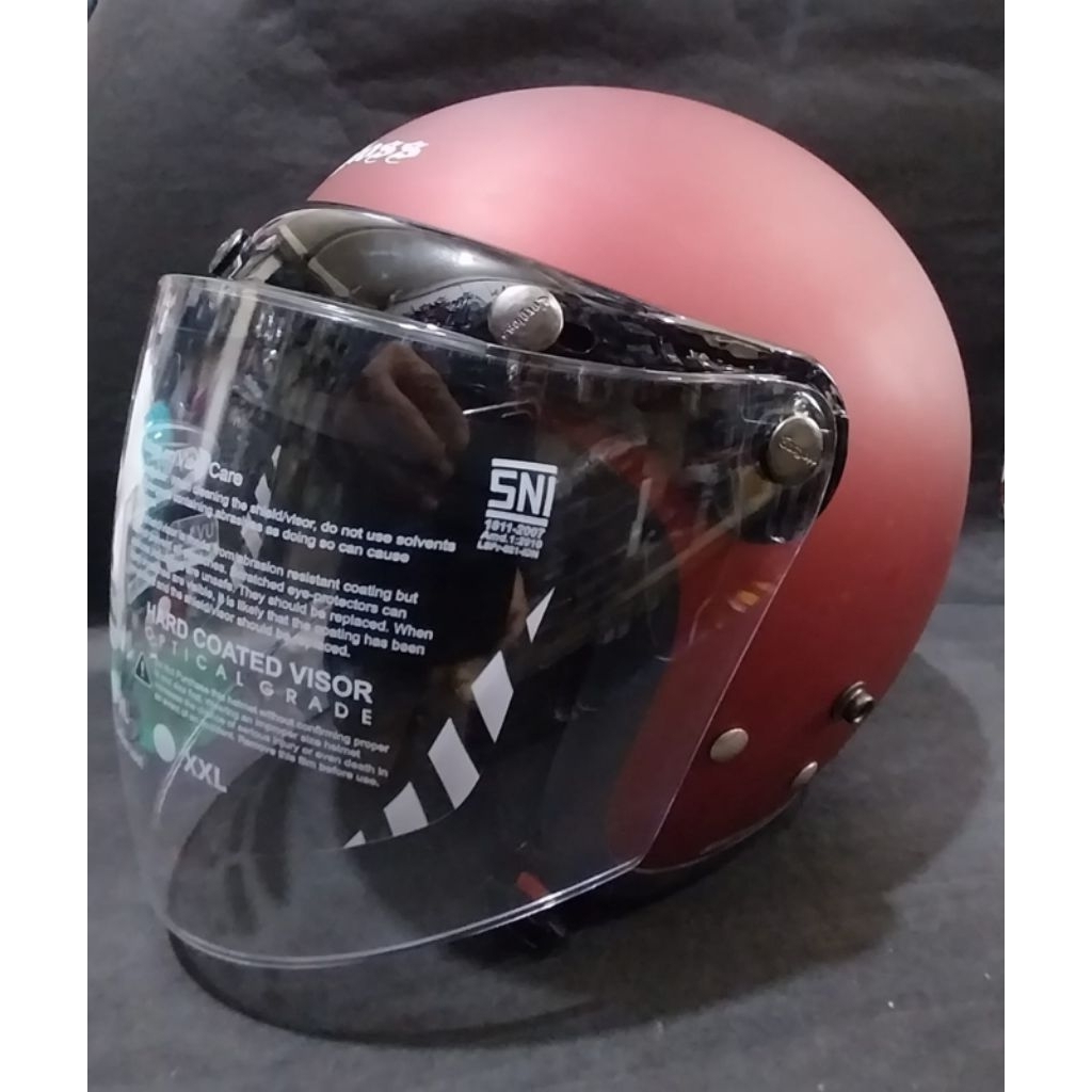 HELM CARGLOSS CFM + KACA ORI CARGLOSS - HELM RETRO / BOGO FULL SET KACA ORI CARGLOSS
