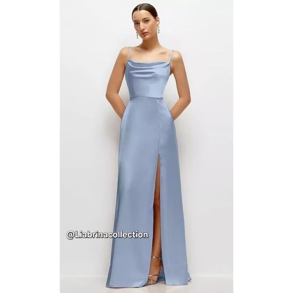 Shana - Dress Natal Satin Velvet,Dress Korea,Dress Pesta mewah,Dress Bridesmaid Jumbo