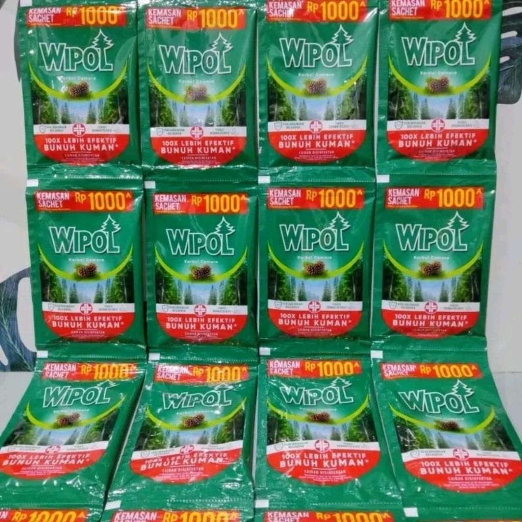 *[4renceng/24sachet] Wipol Karbol cairan Pembersih Lantai Karbol Cemara