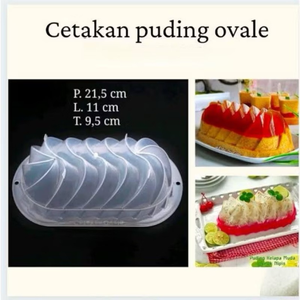 (OVALE) Cetakan Puding Ovale-Cetakan Bolu Agar Puding-Cetakan Kue Ulir