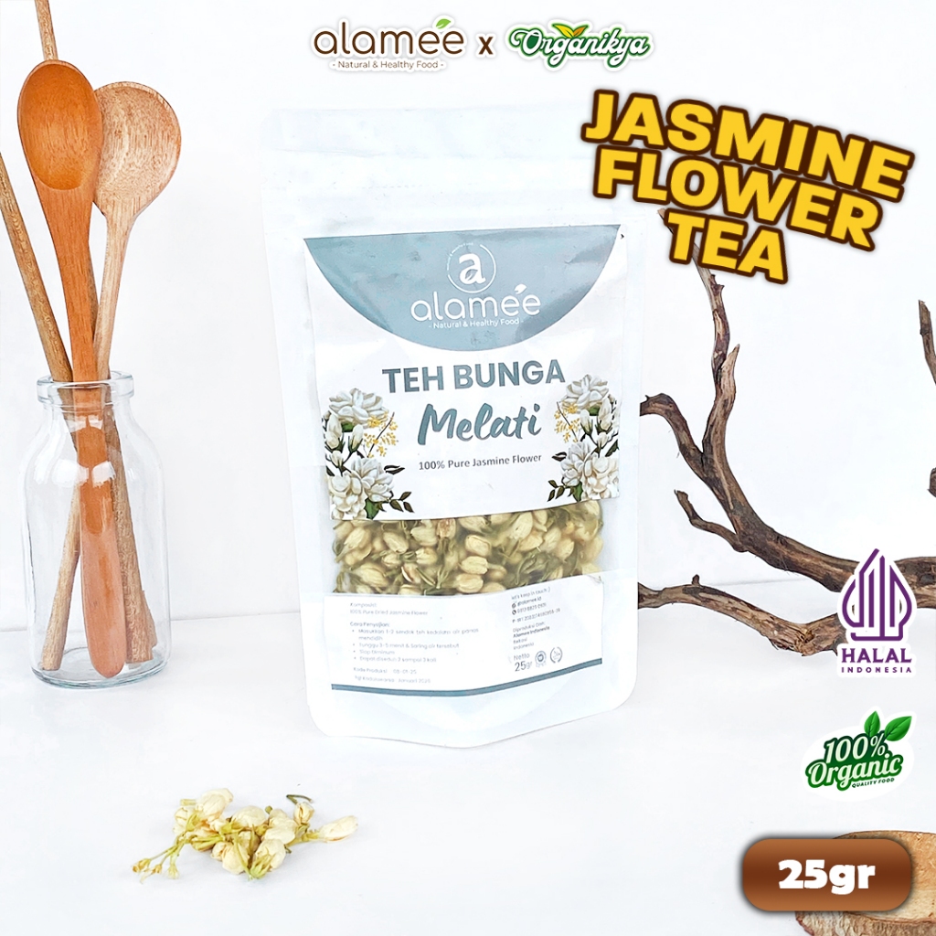 

Teh Bunga Melati Jasmine Tea Flower Melati Organik Jasmin Herbal Kering Alami Asli 25 Gr organikya