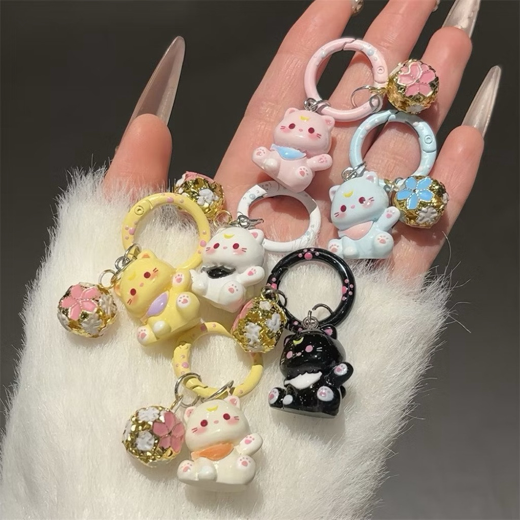 Gantungan Kunci Ring Kucing Maneki Neko Keychain