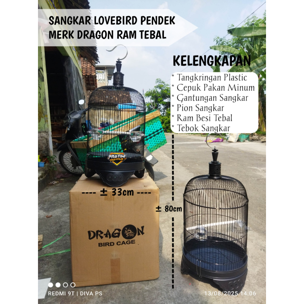 SANGKAR KAPSUL BESI LOVEBIRD PENDEK MERK DRAGON SANGKAR KAPSUL LOVEBIRD DRAGON TANGGUNG CEBOL TEBAL