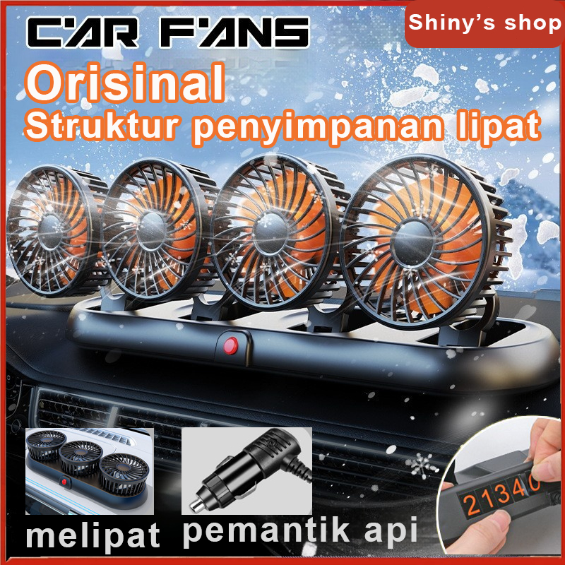 【Versi Terbaru】Kipas angin Mobil 24 Volt/12 untuk truk Penyimpanan yang dapat dilipat Kipas Angin Po