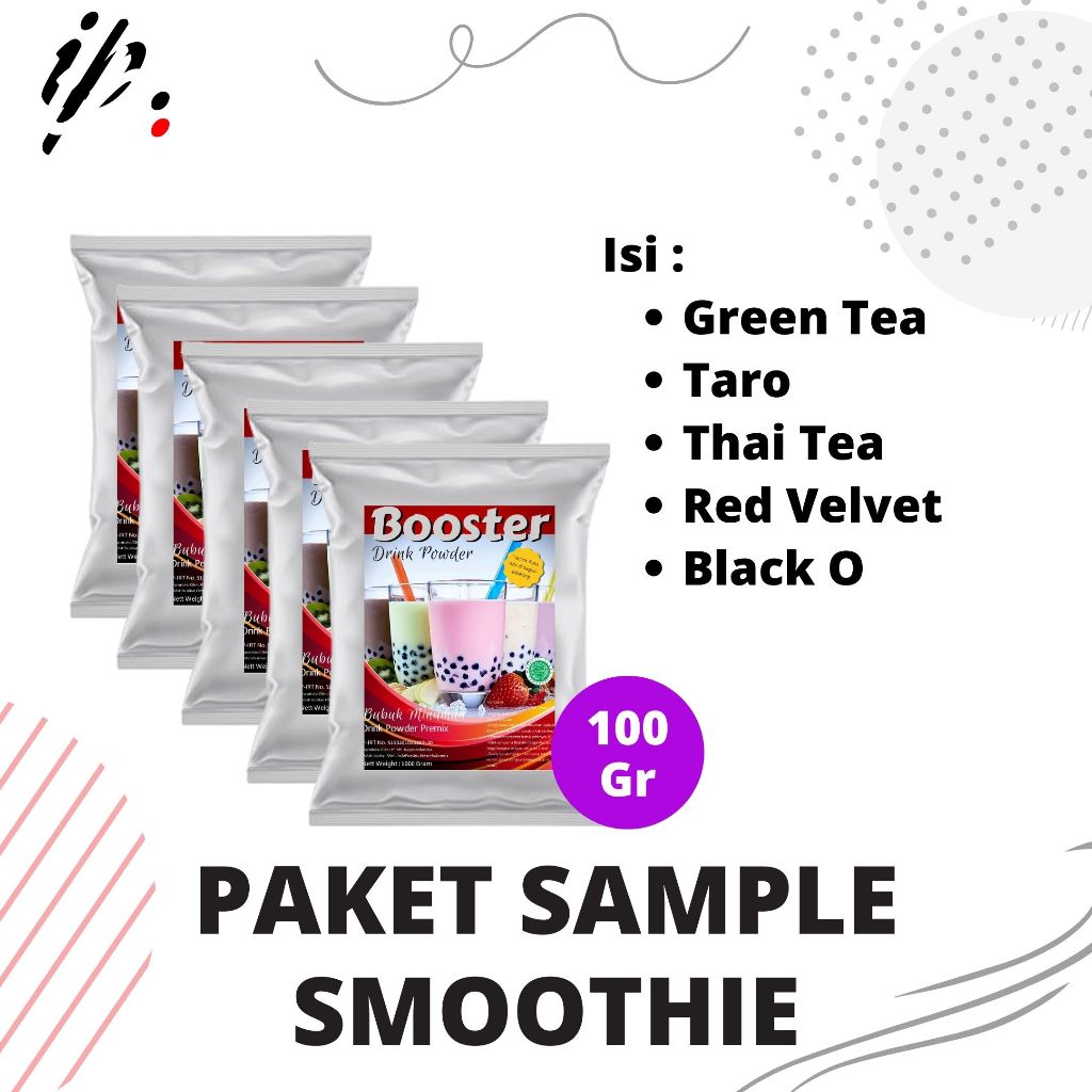 

IP Bogor - PAKET SAMPLE Best 5 Varian SMOOTHIE Harga adalah 1 Paket berisi 5 Variant Rasa