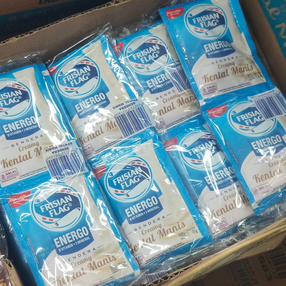 

FRISIAN FLAG Susu Kental Manis Bendera Renceng 1Karton isi 20pak x 6sachet SKM Krimer