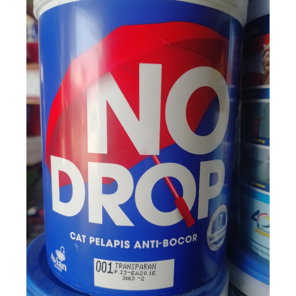 No Drop pelapis Cat bocor warna transparan