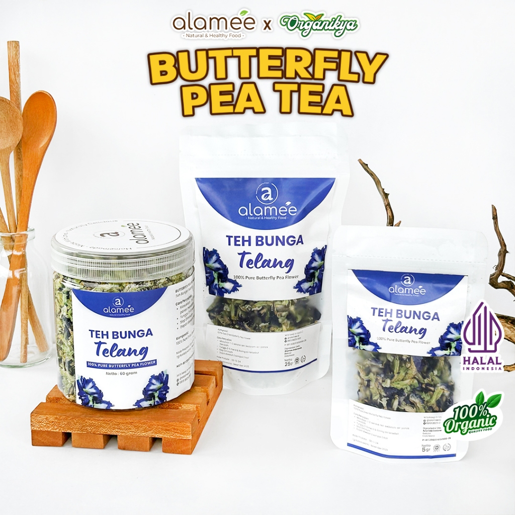 

ALAMEE Teh Bunga Telang Kering Butterfly Pea Tea Teh Herbal Organik Alami organikya