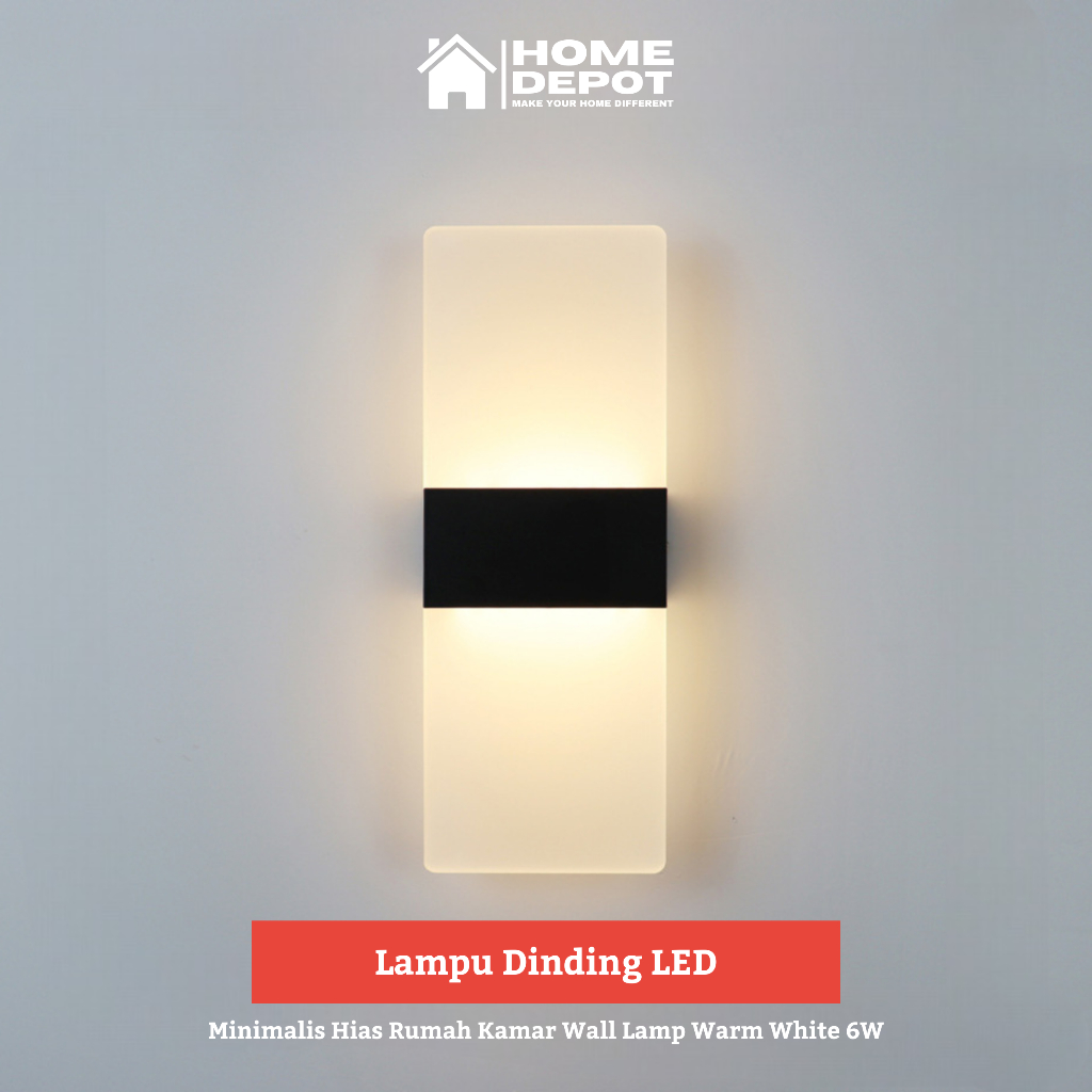 Lampu Dinding LED Minimalis Hias Rumah Kamar Wall Lamp Warm White 6W
