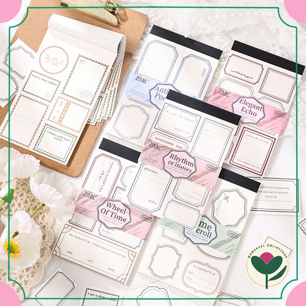 

1 set isi 30 lembar blank record frame deco paper aesthetic diy journaling scrapbook kertas hiasan dekorasi jurnal vintage retro MK2023
