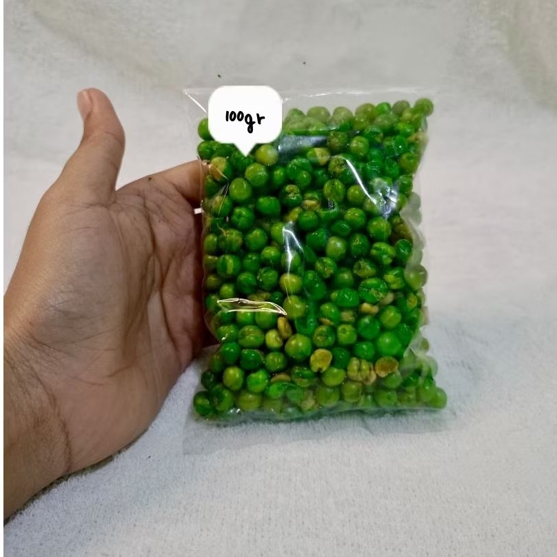 

Camilan kacang polong hijau goreng 100gram enak gurih renyah murah