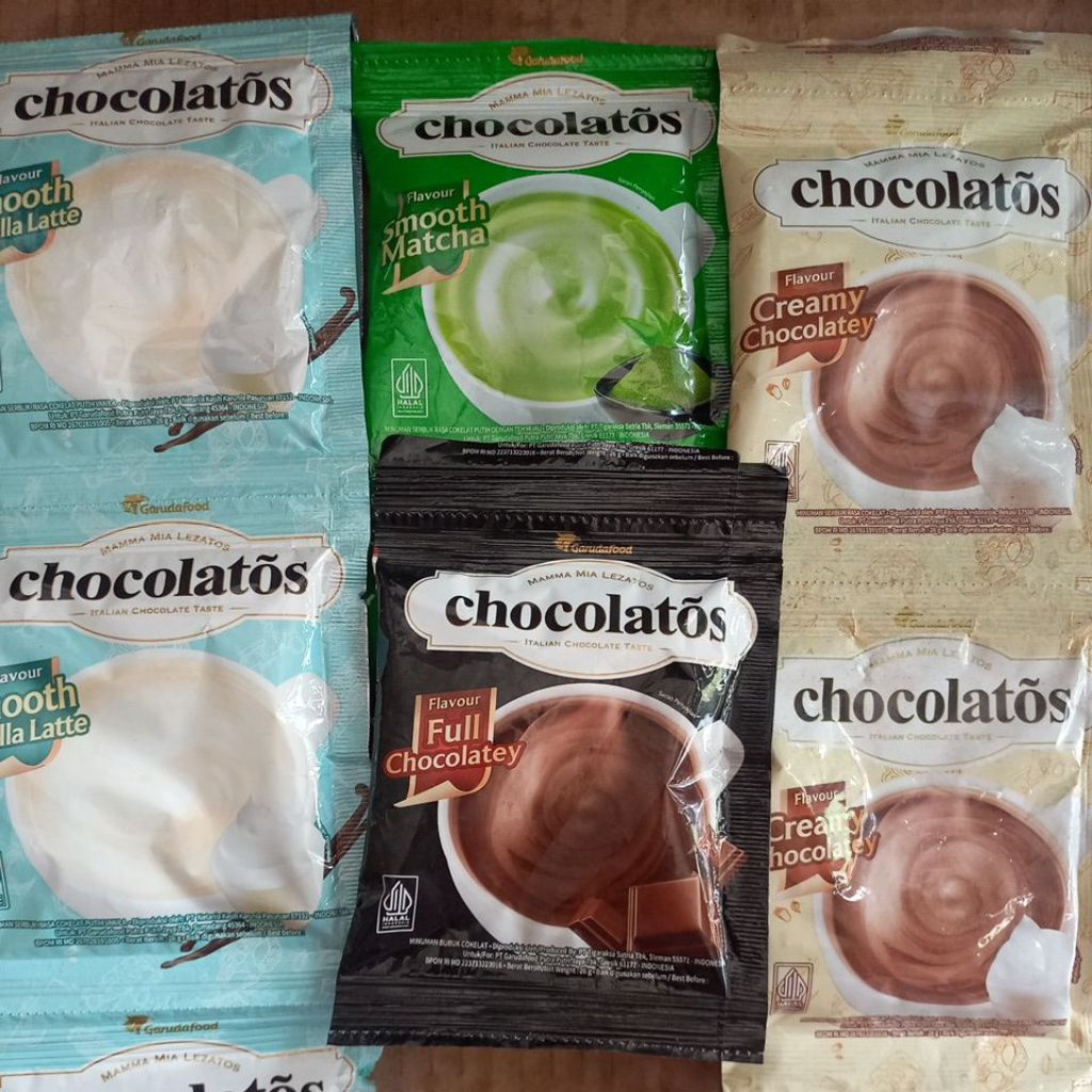 

Chocolatos Drink Bubuk Vanila Coklat Macha dan Creamy Smooth Vanilla Latte & Full Chocolatey Renceng Isi 10 Smooth Vanilla Latte dan Full Chocolatey