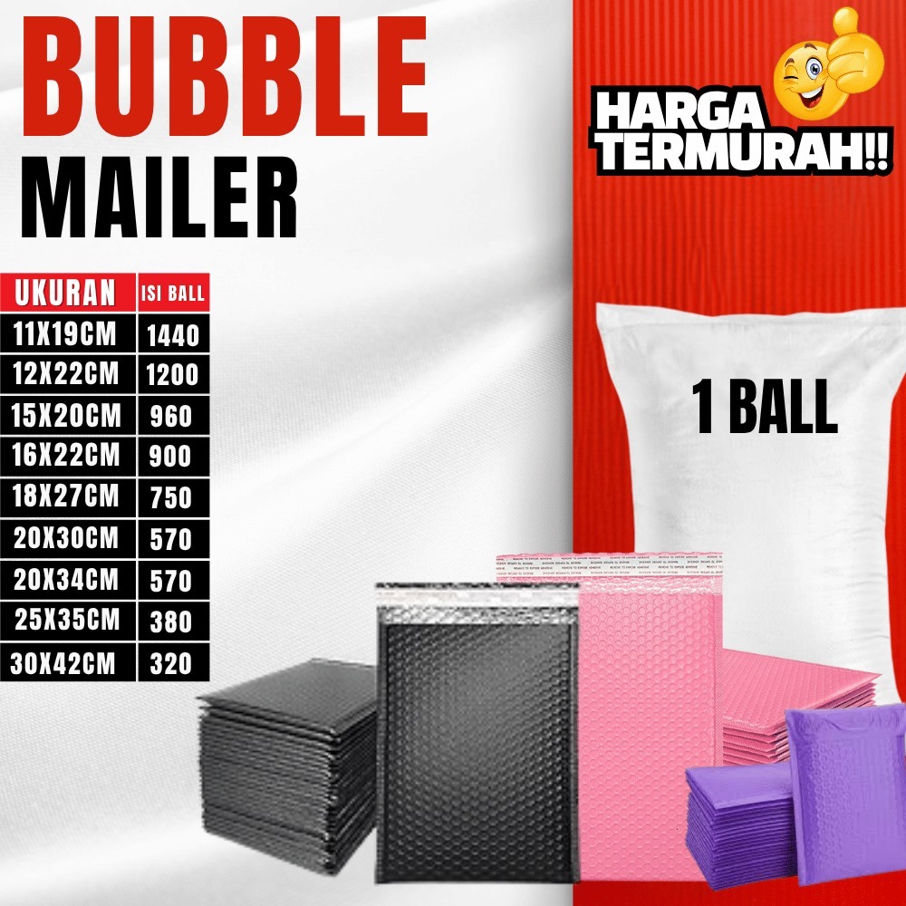 

Bubble Mailer 1 Ball | Amplop Bubble Packing 4 Warna| Kantong Bubble Pelindung Tahan Air & Banting