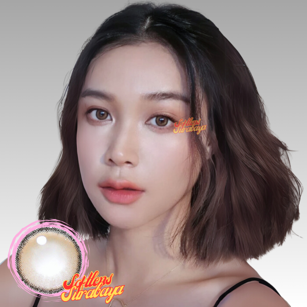 Softlens Kitty Kawaii Mini Ella Brown - Soflens Instant Surabaya - Soflen Minus sd -10.00