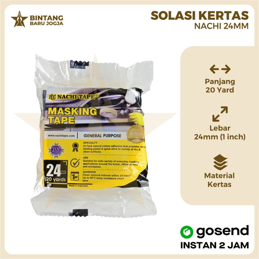 

NACHI Solasi Kertas 1 Inch Masking Tape 24 MM