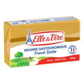 

ELLE&VIRE BUTTER UNSALTED KEMASAN PATS 200GR,KHUSUS INSTAN KURIR KARENA BARANG DINGIN MUDAH LELEH