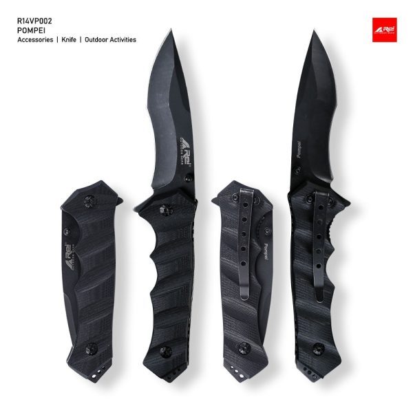 Pisau Pompei Hitam Knife Arei Outdoorgear PISAU OTDOOR PISAU KERJA PISAU KAMPING Pisau Pompei Hitam 