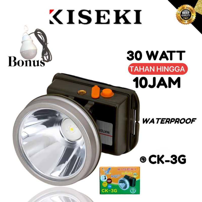 Kiseki Senter Kepala Ck-3G 30Watt Waterproof Led Headlamp Titanium