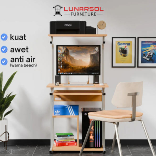 Meja Komputer Belajar Besi Tinggi