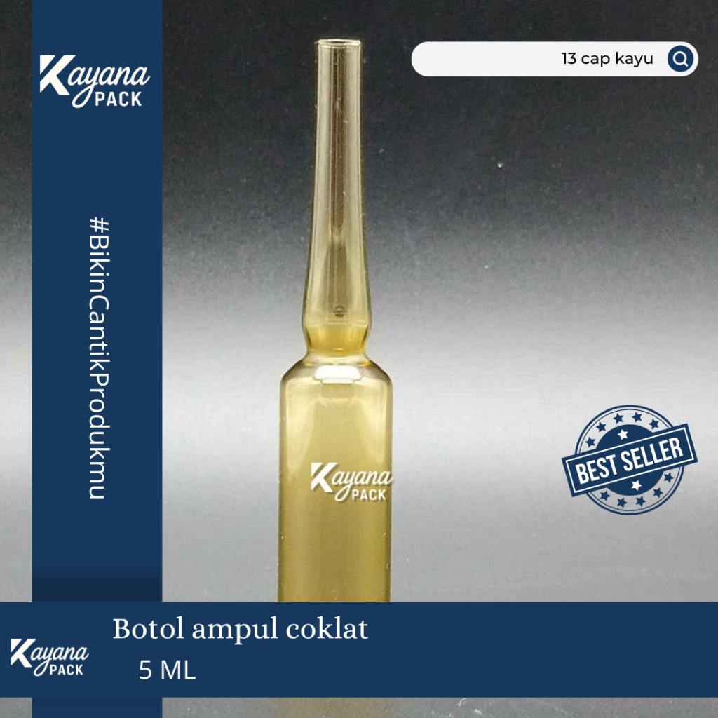 Botol Ampul Serum Vitamin C  Injeksi 5 ml Bening atau Coklat / Botol Ampoule Vitamin 5ml