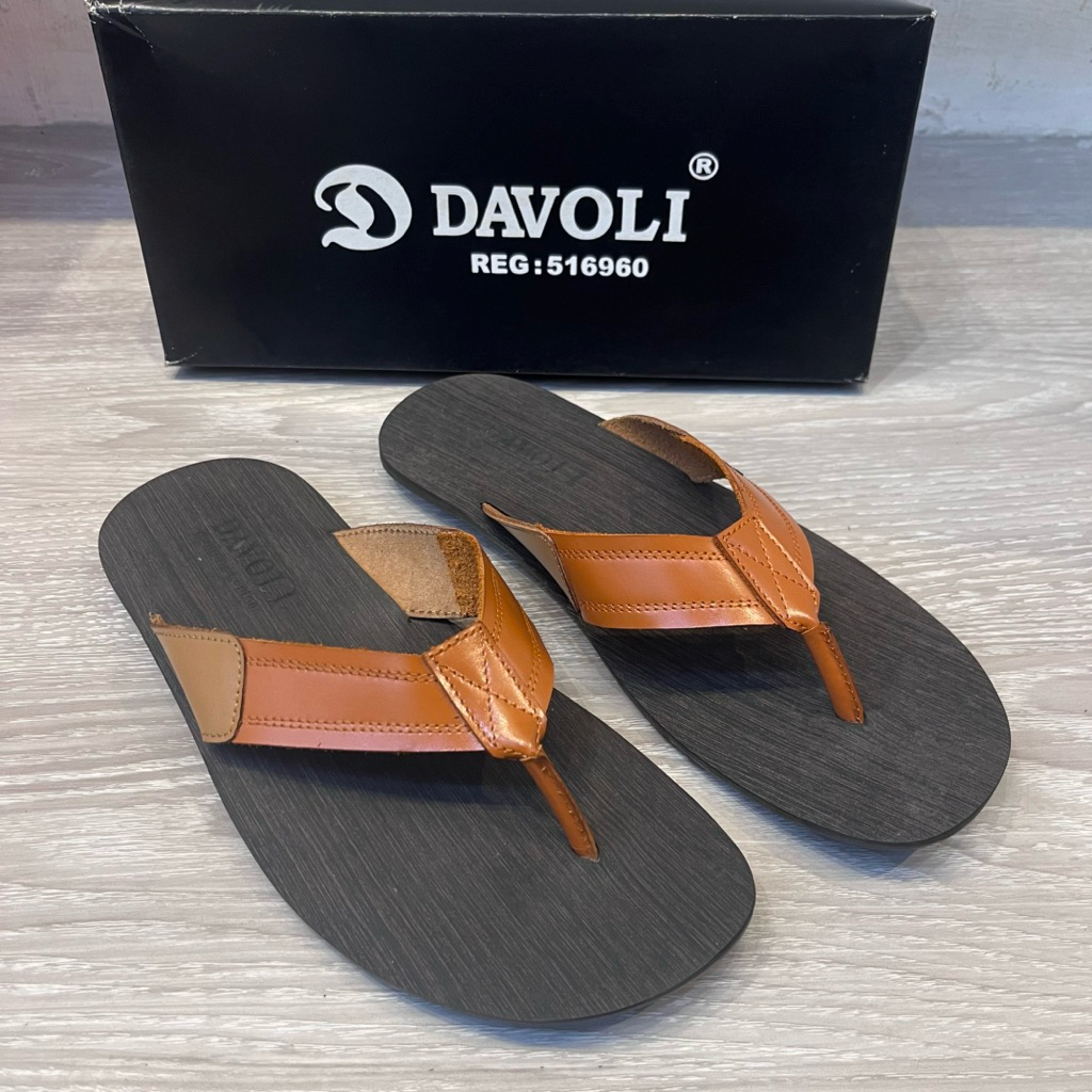 Davoli - Sandal Jepit Pria / Sandal Kulit Laki-laki 9132
