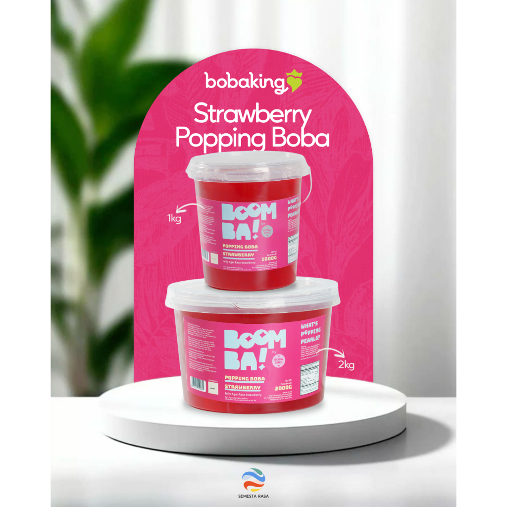 

Boba King Boomba Popping Boba Strawberry 1KG | Poping Stroberi Bubble Meletus