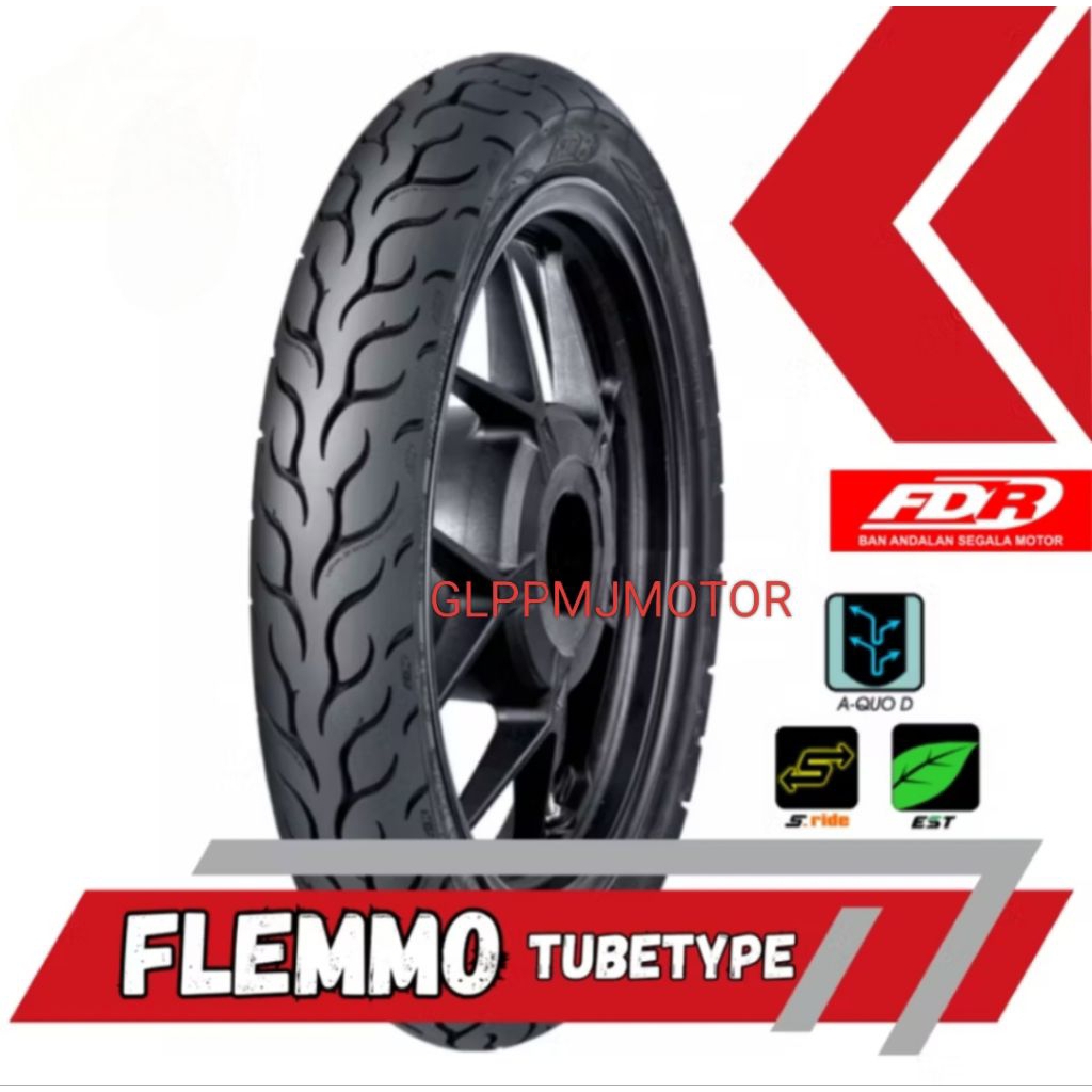 BAN LUAR FDR FLEMMO TUBETYPE (70 90 80 90 RING 17) FLEMO TUBE TYPE DEPAN BELAKANG 60/100-17 70/90-17