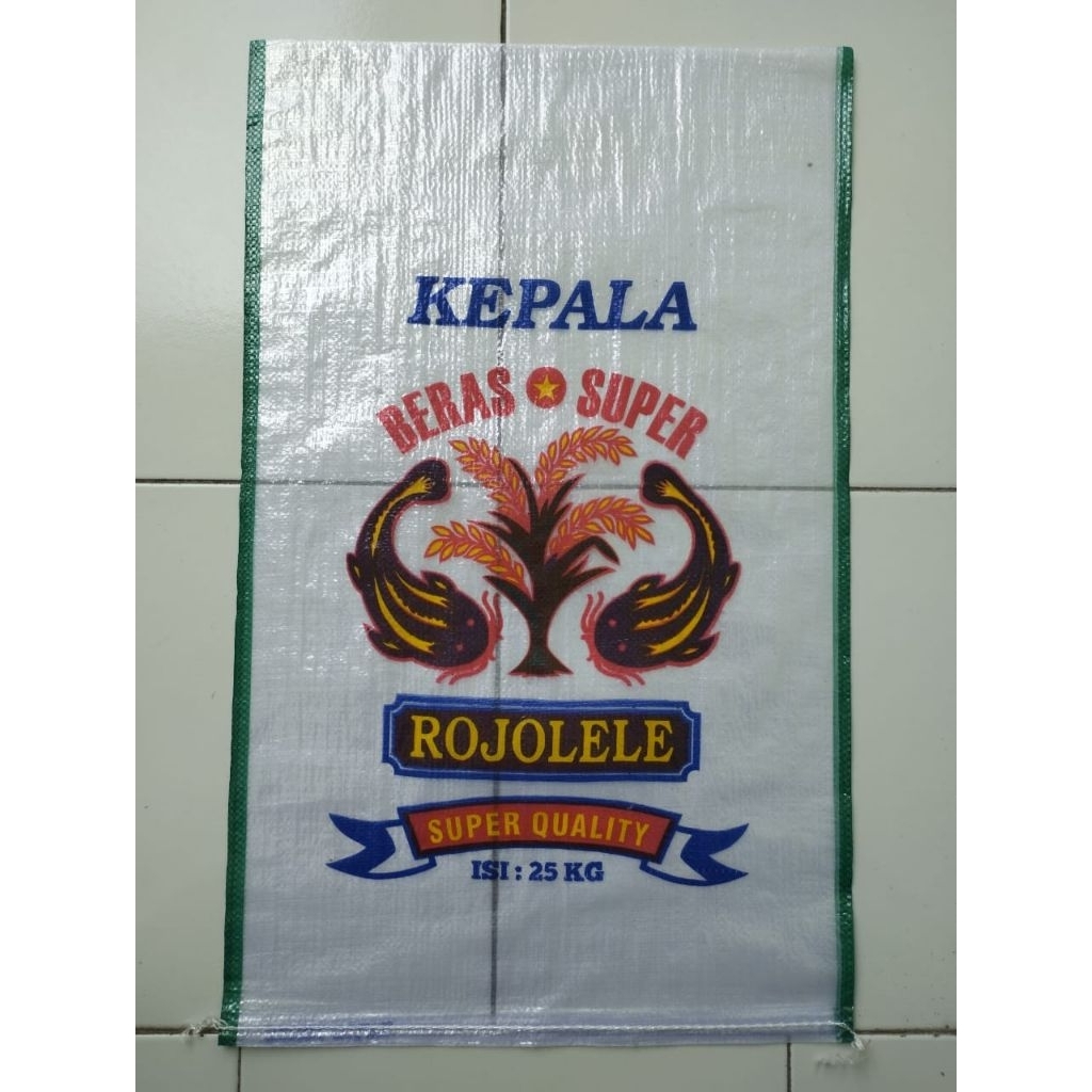 Karung beras 25kg ukuran 45x75cm cap Rojolele quality