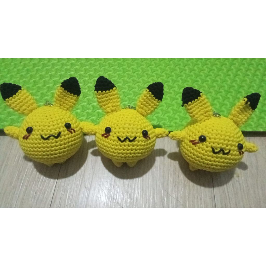 boneka amigurumi Pikachu, boneka Pikachu, boneka lucu, boneka murah