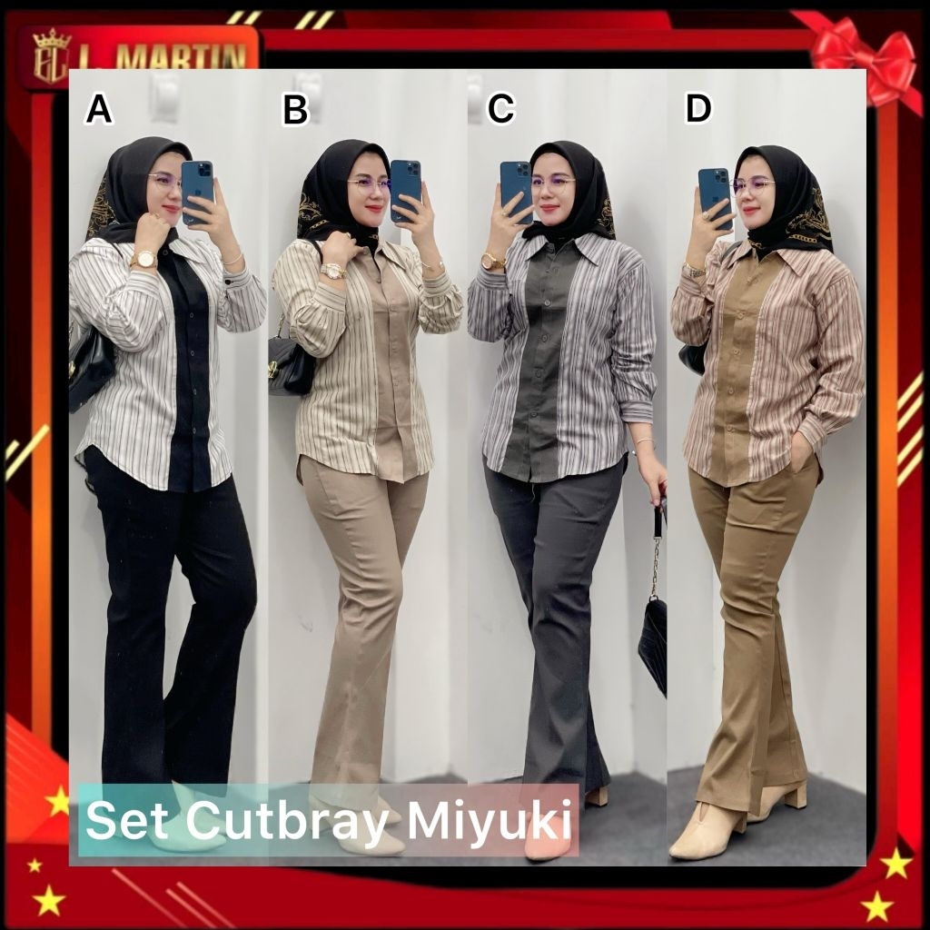 set cutbray miyuki, setelan celana cutbray wanita
