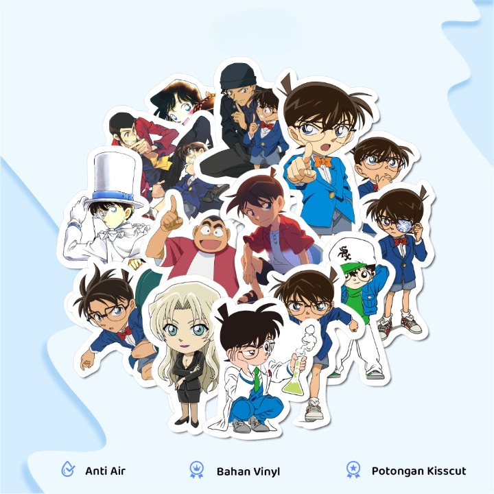 

Detective Conan Paper Vinyl Waterproof Sticker Anime Buku Journal Koper Casing Phone Thumbler