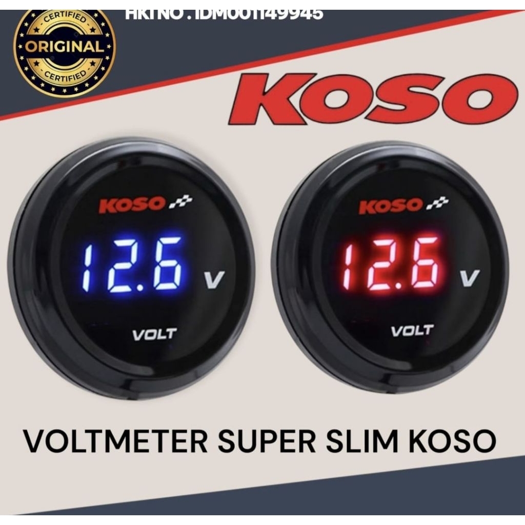 VOLTMETER KOSO BULAT ORIGINAL VOLT METER DIGITAL RED BLUE