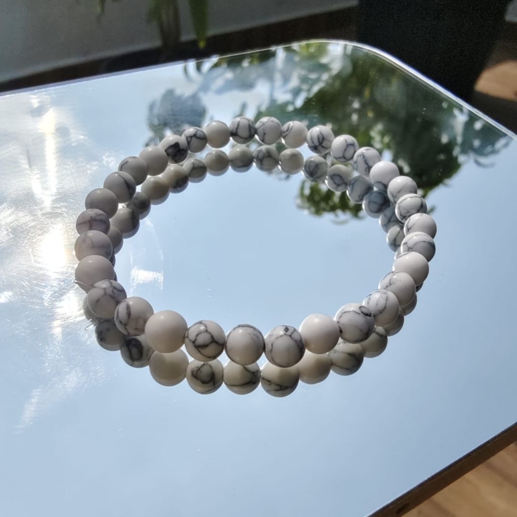 Gelang HOWLITE 6mm natural stone