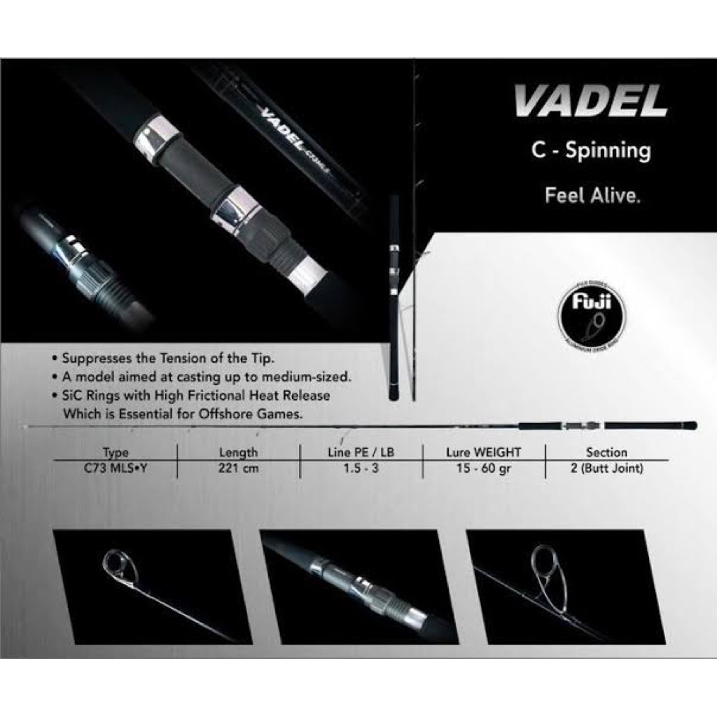 JORAN DAIWA VADEL LIGHT POPING C73 MLS SPINING FUJI