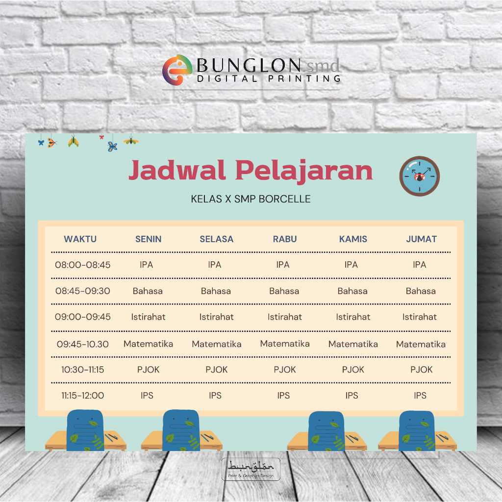 

Poster Jadwal Pelajaran Model Abu